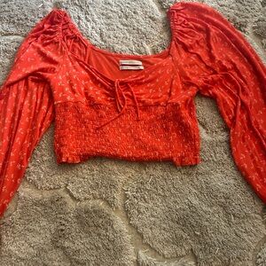 UO orange/red long sleeve shirt